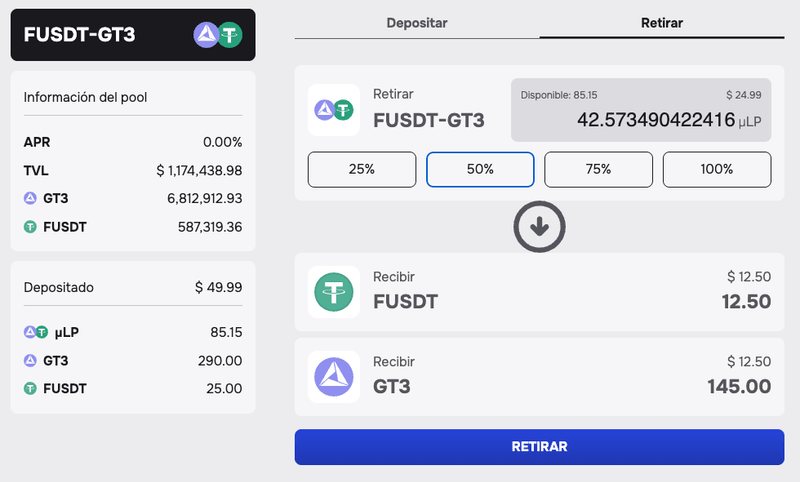 HumanWallet — withdraw liquidity