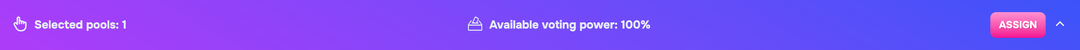 Selected pools in the voting bar